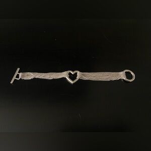 Tiffany & Co sterling silver heart bracelet.